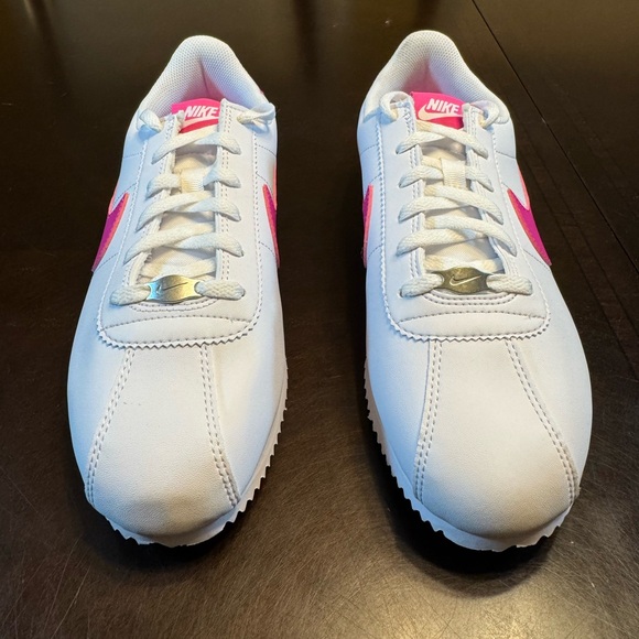 New Nike Cortez Leather White Pink Sneaker Shoes Size US 7Y - Picture 4 of 13